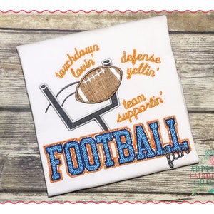 Applique and Embroidery Originals Digital Design 519 Football Fan Goal Post Touchdown Applique Design, machine embroidery instant download
