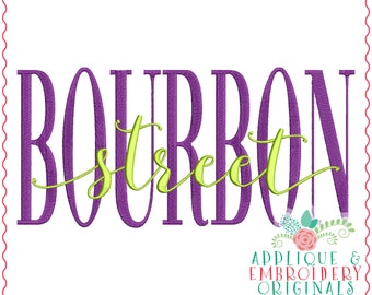 Applique & Embroidery Originals Digital Design 3678 BOURBON Street Word Art, Embroidery Design, instant download, Mardi Gras