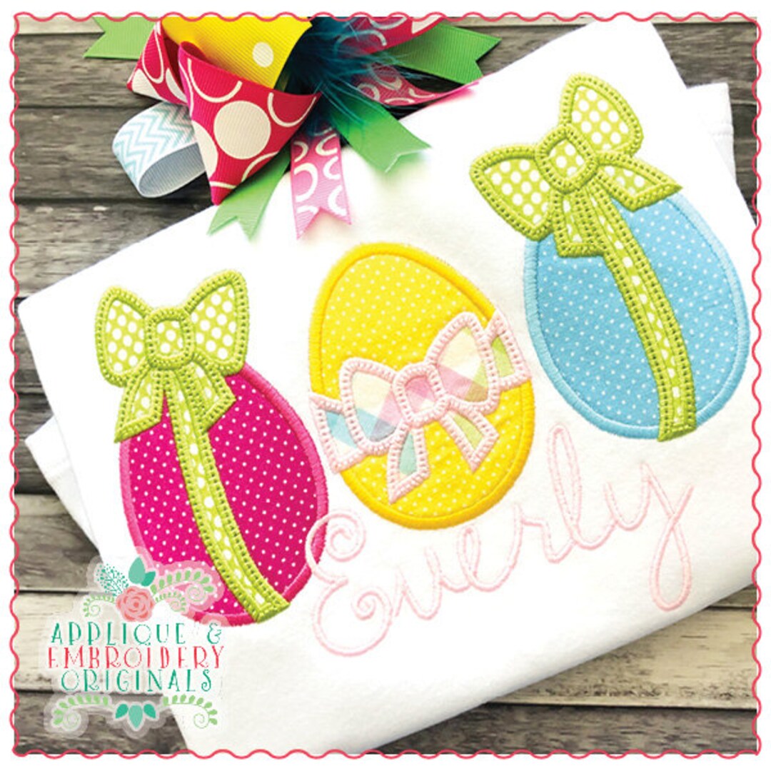 Applique and Embroidery Originals Digital Design - 1583 Egg Trio With ...