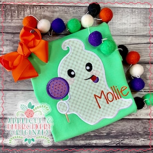 Applique & Embroidery Originals Digital Design 1996 Ghost with Lollipop Applique Digital Design, embroidery machine, instant download
