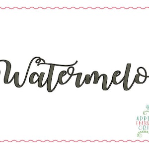 Applique and Embroidery Originals Digital Design-385 Watermelon Script Monogram Embroidery Font Design for embroidery machine bx pes dst jef