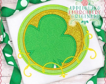 Applique & Embroidery Originals Digital Design 2416 Clover Shamrock Double Frame St Patrick's Day Applique Design Embroidery Machine