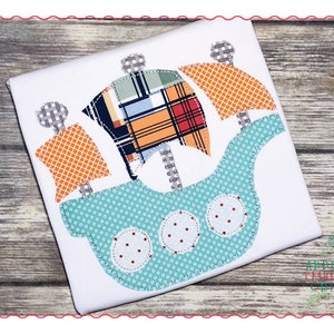 Applique y bordado Originales Diseño Digital- 454 Barco de vela pirata simple quick Stitch Bean Vintage Applique diseño, descarga instantánea