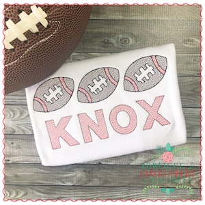 Applique and Embroidery Originals Digital Design 585 Football Team Football Simple Quick Trio Sketch Embroidery Design, machine embroidery