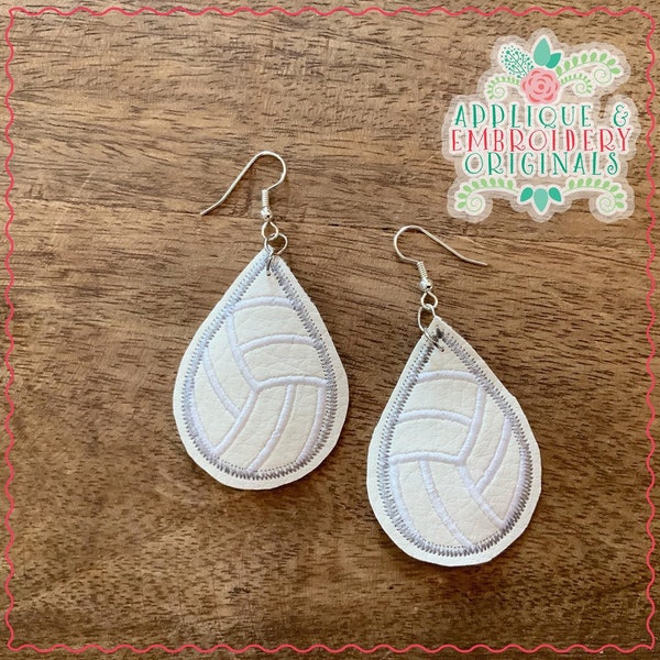 Applique and Embroidery Originals Digital Design 2038 Volleyball Teardrop In-The-Hoop  Design embroidery machine, instant download