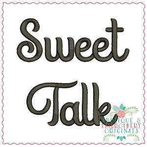 Applique & Embroidery Originals Digital Design 1359 Sweet Talk Script Monogram Embroidery Font Design, embroidery machine bx pes dst jef vp3