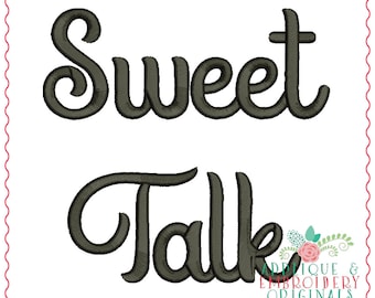 Applique & Embroidery Originals Digital Design 1359 Sweet Talk Script Monogram Embroidery Font Design, embroidery machine bx pes dst jef vp3