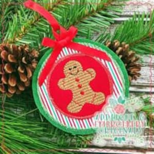 Applique & Embroidery Originals Digital Design 2198 Gingerbread Man Ornament Applique Design Embroidery Machine instant download
