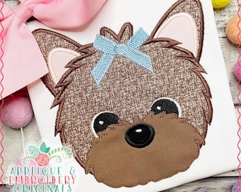 Applique and Embroidery Originals Digital Design 2995 Yorkshire Terrier Puppy Applique Design, instant download