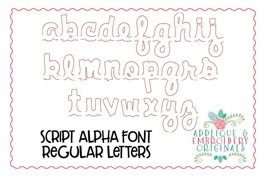 Applique and Embroidery Originals Digital Design - 182 Applique Script ...
