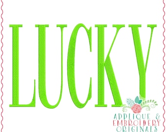 Applique & Embroidery Originals Digital Design 3730 LUCKY Word Art St Patty, St Patrick's day, instant download