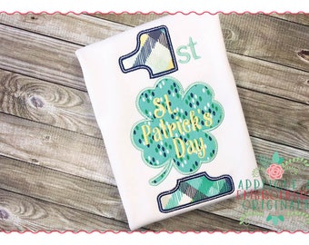 Applique and Embroidery Originals Digital Design - 200 1st St Patrick's Day Shamrock Applique Design, instant download