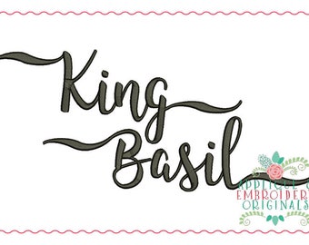 Applique and Embroidery Originals Digital Design - 199 King Basil with Alternates Monogram Embroidery Font Design for embroidery machine