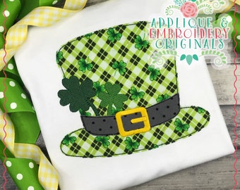 Applique & Embroidery Originals Digital Design 2420 Hat with Shamrock Clover St Patrick's Day All-In-One Applique Design Embroidery Machine