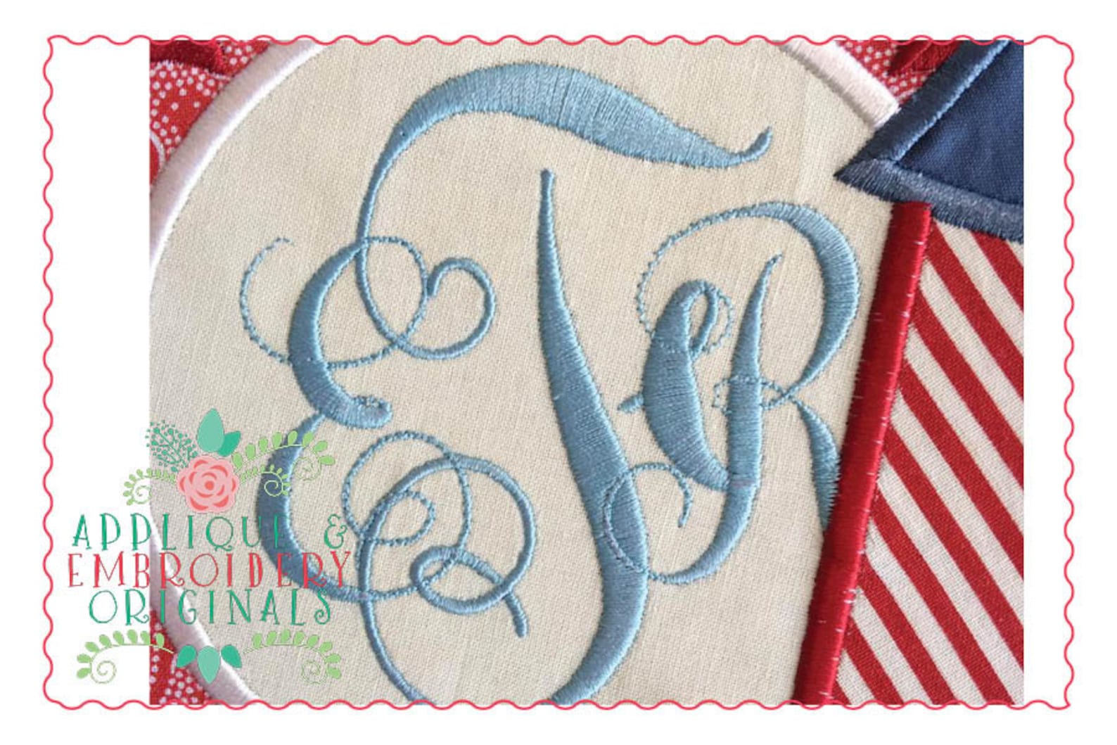Applique and Embroidery Originals Digital Design-163 Monogram She ...