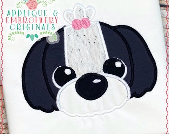 Applique and Embroidery Originals Digital Design 2994 Shih Tzu  Puppy Applique Design, instant download