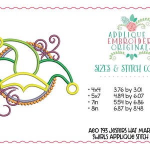 mardi gras jester embroidery design