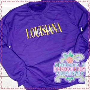 Applique & Embroidery Originals Digital Design 3317 LOUISIANA Word Art Name State Hometown instant download