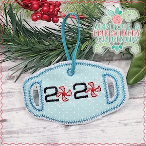 Applikation & Stickerei Originale Digital Design 2863 Gesichtsmaske Pfefferminze 2020 Ornament in den Reifen Design für Stickmaschine