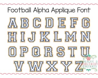 Applique and Embroidery Originals Digital Design - 551 Football Block Alpha Applique Font for embroidery machine bx dst jef pes vp3