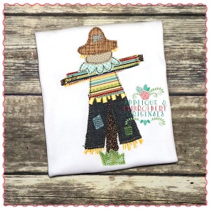 Applique and Embroidery Originals Digital Design 694 Scarecrow Simple Stitch Applique Design Fall Thanksgiving Embroidery Machine