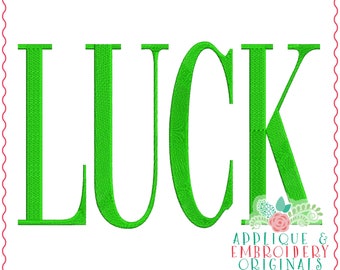 Applique & Embroidery Originals Digital Design 3729 LUCK Word Art St Patty, St Patrick's day, instant download