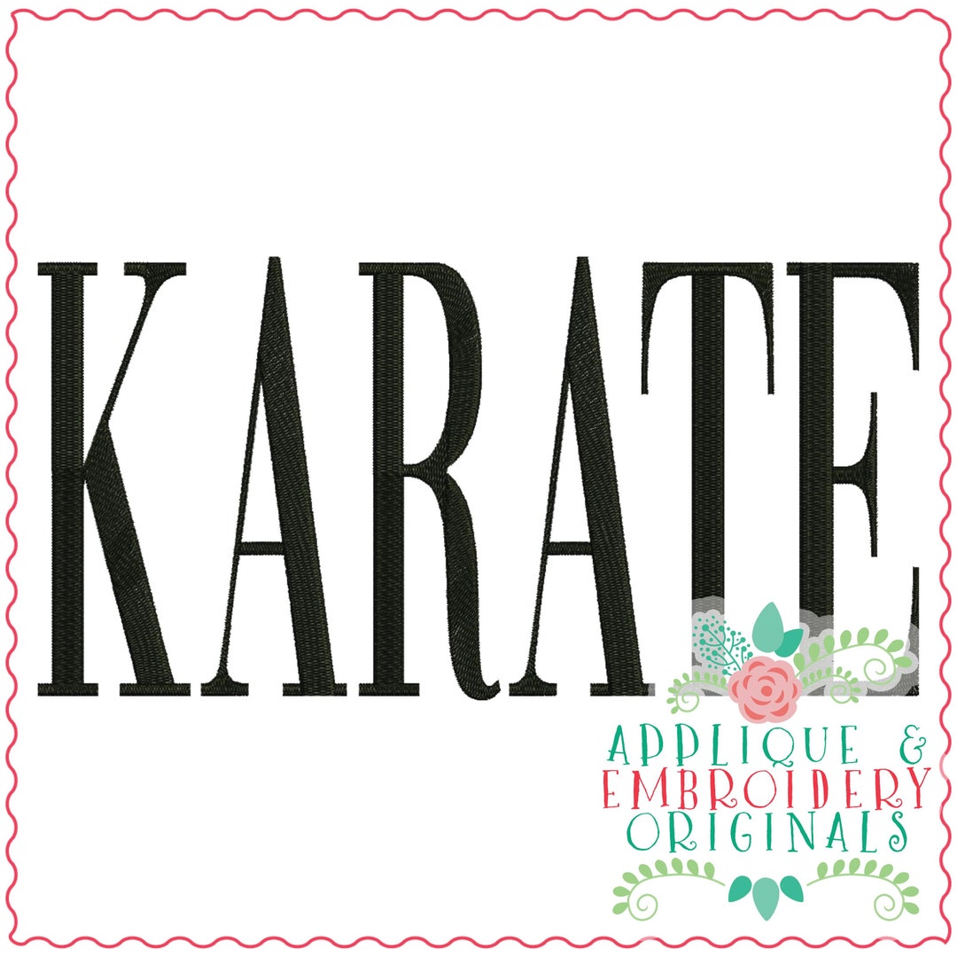 Karate Writing Indesign Applique & Embroidery Originals Digital Design 3507 Karate Word Art ...
