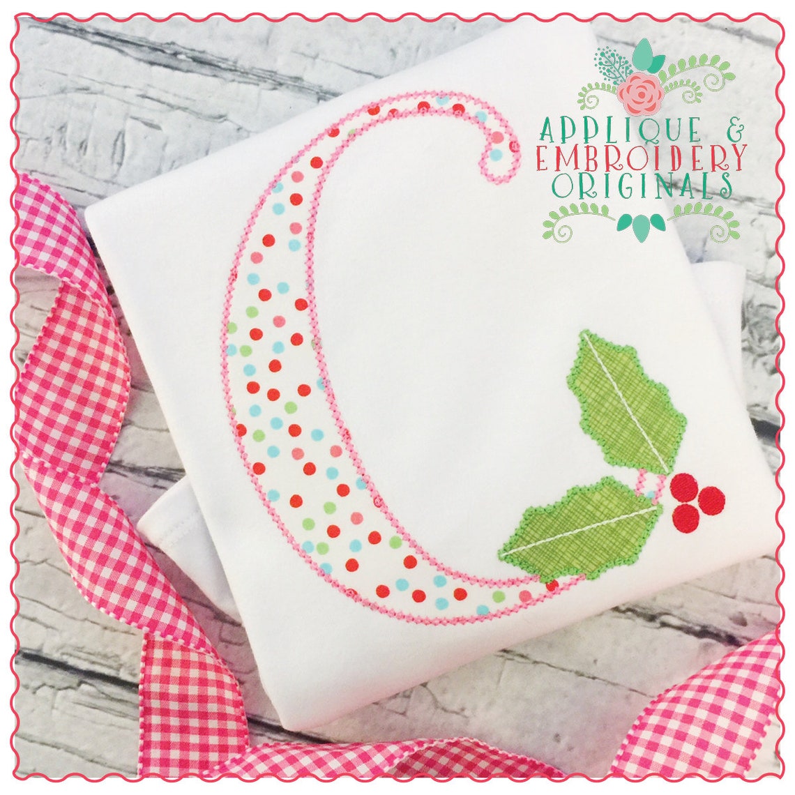 Applique and Embroidery Originals Digital Design 303 Holly Etsy