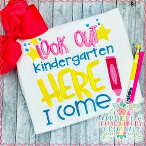 Applique & Embroidery Originals Digital Design 3030 Look Out Kindergarten Embroidery Design instant download, embroidery machine