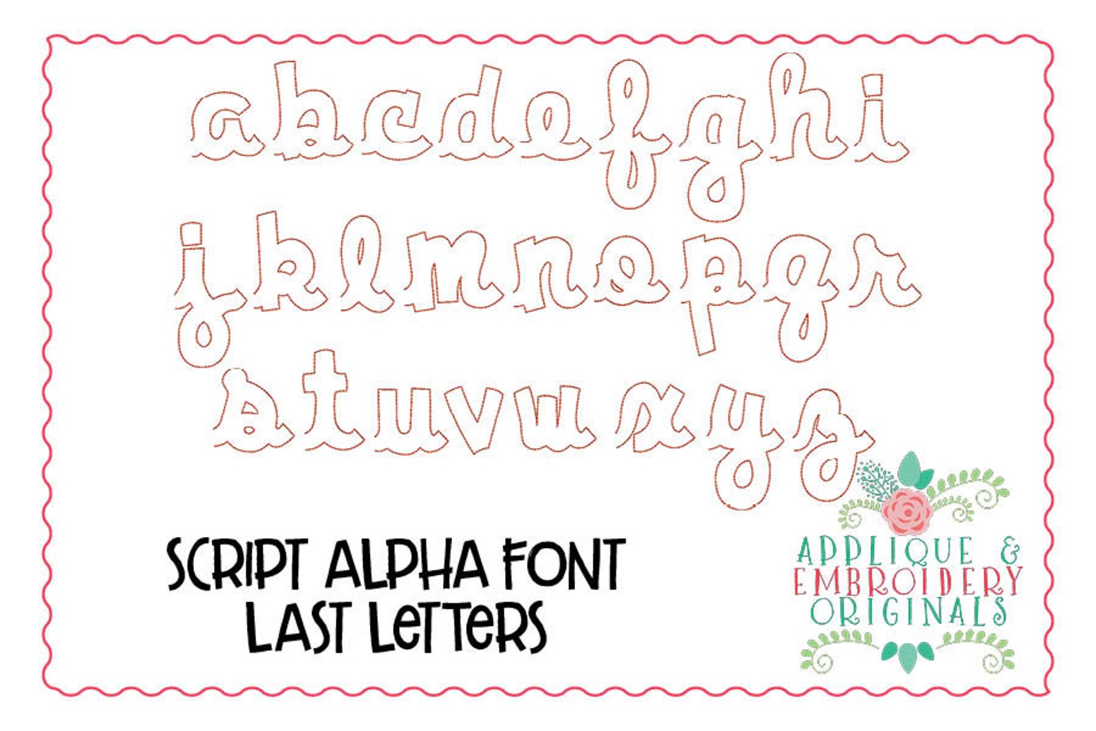 Applique and Embroidery Originals Digital Design - 182 Applique Script ...