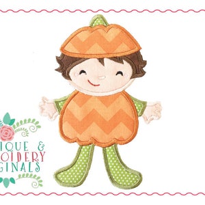 Applique and Embroidery Originals Digital Design - 025 Pumpkin Baby Boy Applique Design for Halloween