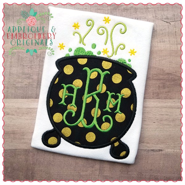 Applique e download immediato di calderone Monogram Applique Design Halloween macchina da ricamo ricamo Originals Digital Design 642 della strega