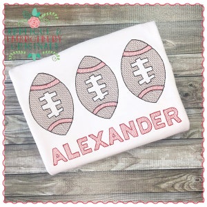 Applique and Embroidery Originals Digital Design 584 Football Team Football Simple Quick Trio Sketch Embroidery Design, machine embroidery