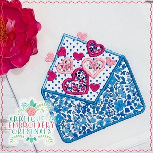 Applique & Embroidery Originals Diseño Digital 2347 Carta de Amor Nota Valentine Día Applique Diseño Máquina de Bordado, descarga instantánea