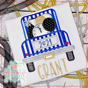 Applique et Broderie Originals Digital Design - 2885 Truck New Years Applique Design, téléchargement instantané