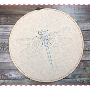 Applique and Embroidery Originals Digital Design - 333 Vintage Dragonfly Insect Bean Stitch Embroidery Design for Summer, instant download