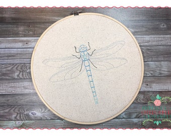 Applique and Embroidery Originals Digital Design - 333 Vintage Dragonfly Insect Bean Stitch Embroidery Design for Summer, instant download