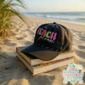Black “ Life is a Beach” Mesh Brim Straw Sun Hat Life is a Beach Message Mesh Brim Straw Sun Hat – Madeline Love main image 3