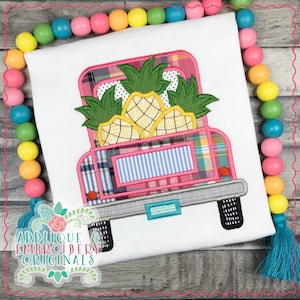 Applique and Embroidery Originals Digital Design - 2564 Pineapple Truck Applique Design, instant download