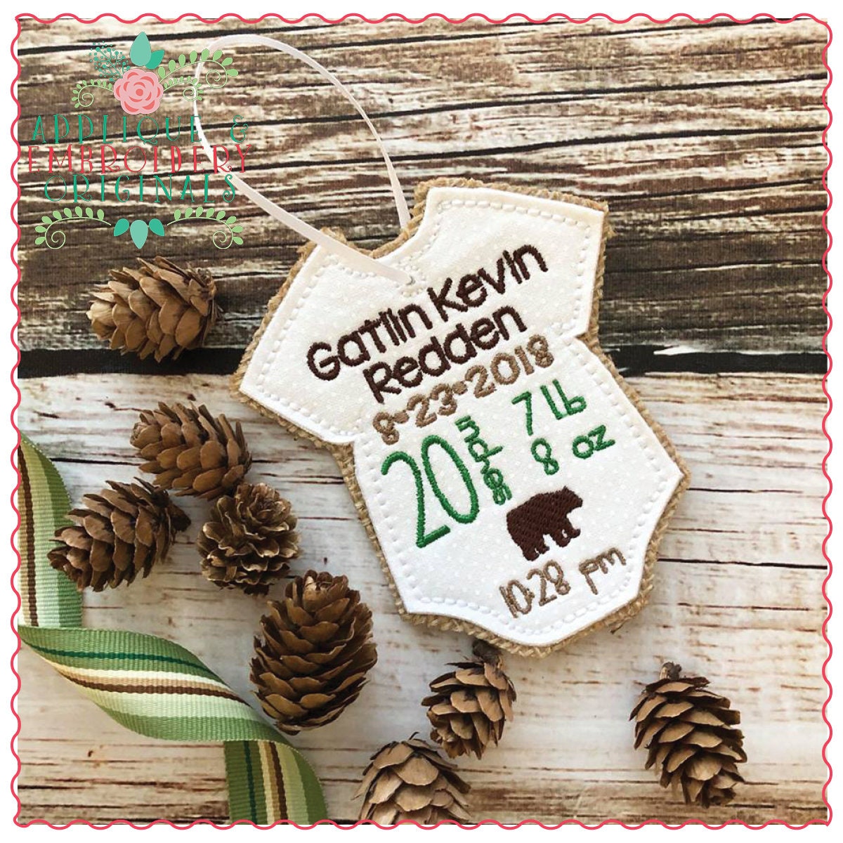 Applique & Embroidery Originals Digital Design  1235 Christmas Ornament Boys Set In The Hoop Design includes Filled Bear, Deer Elephant Star