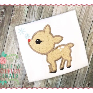 Applique and Embroidery Originals Digital Design -- 134 Reindeer Snowflake Applique Design for Christmas, instant download