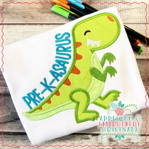 Applique & Embroidery Originals Digital Design 1871 Pre K Asaurus dinosaur School Applique Design instant download, embroidery machine