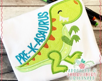 Applique & Embroidery Originals Digital Design 1871 Pre K Asaurus dinosaur School Applique Design instant download, embroidery machine