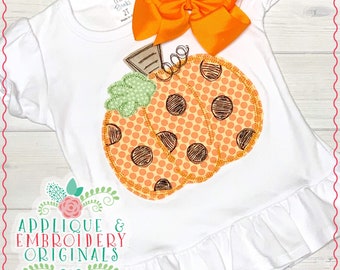 Applique & Embroidery Originals Digital Design 3036 Sketch Pumpkin Dots Applique Digital Design, embroidery machine, instant download