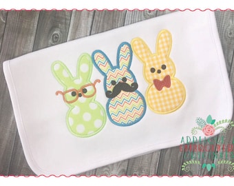 Marshmallow Bunny Trio Applique Design for Easter (Digital Design)