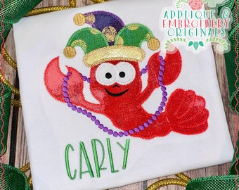 Applique & Embroidery Originals Digital Design 2939 Mardi Gras Crawfish All-In-One Applique Design Embroidery Machine