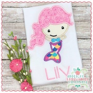 Applique and Embroidery Originals Digital Design 1731 Mermaid Vacation Aquarium Ocean Applique Design, machine embroidery instant download