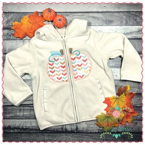 Applique and Embroidery Originals Digital Design 678 Split Pumpkin Applique Design Halloween Zipped Sweatshirt Embroidery Machine instant