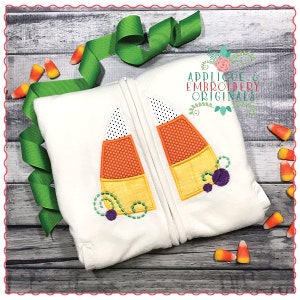 Applique and Embroidery Originals Digital Design 675 Split Candy Corn Applique Design Halloween Zipped Sweatshirt Embroidery Machine instant