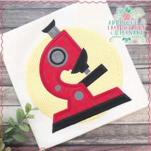 Applique & Embroidery Originals Digital Design 1894 Microscope Back to School Science Applique Design instant download, embroidery machine